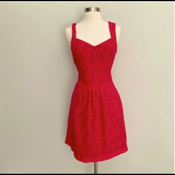 Anthropologie Deletta Lace Dress Hot Pink Size S - Picture 4 of 4